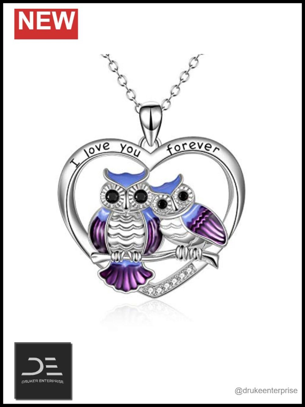 Sterling Silver Owl Pendant Necklace I Love You Forever Mother Daughter Gift